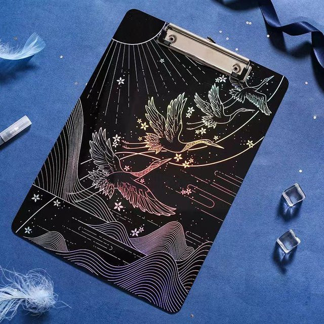 Yiran Furniture Laser Starry Sky A4 Zwischenablage aus Acryl in Schwarz - Bild 1