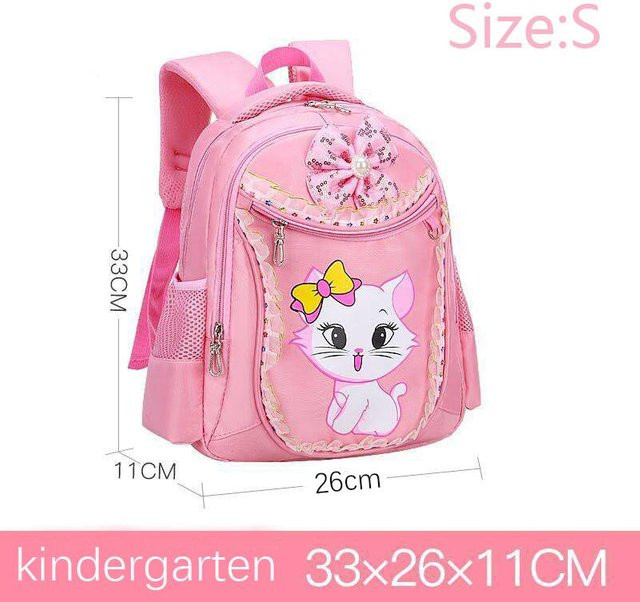 Kinderrucksack mit süßem Katzenmotiv von Fancy Style Studio in Rosa, wasserdichter Schultaschen-Rucksack für Mädchen und Kindergartenkinder - Bild 1