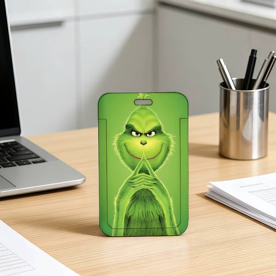 GRINCH Cartoon Kartenhalter für Ausweise und Mitarbeiterausweise in Grün aus Kunststoff - Bild 3