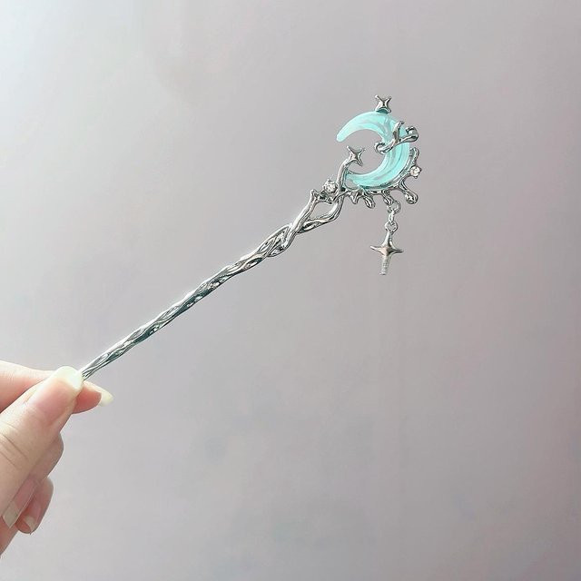 Haarnadel Stern Mond, Metall, Damen - Bild 1
