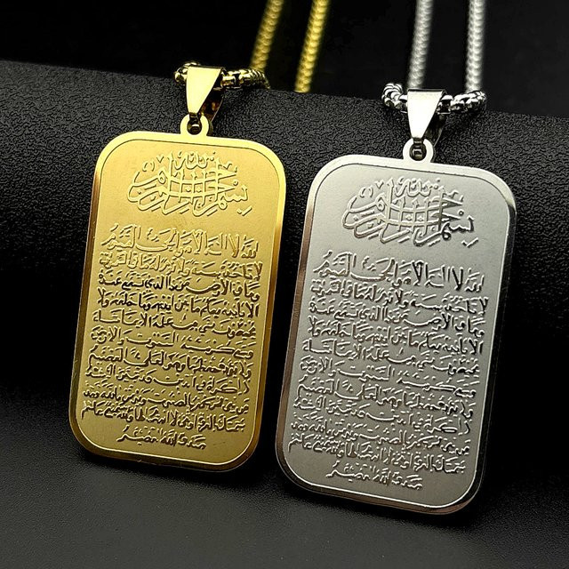 AFAWA Halskette, Medaillen-Anhänger, Edelstahl, Gold, Unisex - Bild 1