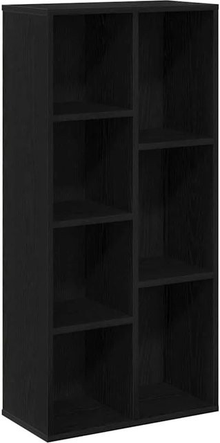 vidaXL Bücherregal in Schwarz und Eichen-Optik, modernes Standregal für Wohnzimmer, Büro oder Arbeitszimmer, B/T/H: 50 x 25 x 105 cm - Bild 1