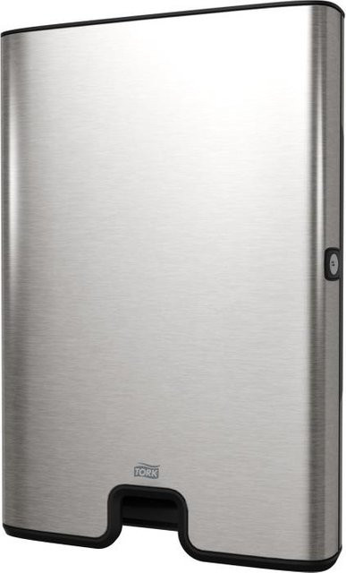 Tork Xpress Multifold-Handtuchspender ImageLine aus Edelstahl in Silber mit Überfüllungsschutz und Fingerabdruckschutz, B: 31,7 cm, T: 10,1 cm, H: 46,8 cm - Bild 1