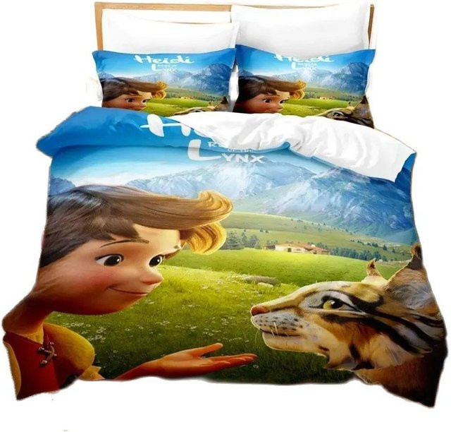 Heidi Bettwäsche Kollektion Alpen Design aus Mikrofaser-Polyester, Mehrfarbig, B/H: 135 x 200 cm - Bild 1