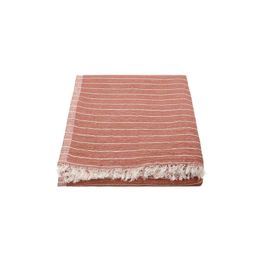 House Doctor Plaid Alice Streifen Dusty Berry Baumwolle B/T: 200 x 140 cm - Bild 1
