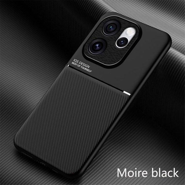 Magnetische Leder-Handyhülle für OPPO Reno 15 14F 13F 12F 11F 11 12 14 Pro 5G mit weichem Silikon-Stoßfänger in Schwarz - Bild 1
