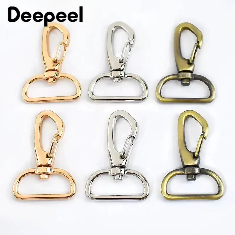 Deepeel Metall-Karabinerhaken mit Drehverschluss in Gold, 25mm Karabinerclips für Schlüsselanhänger und Taschenriemen, Set aus 5 oder 10 Stück - Bild 2