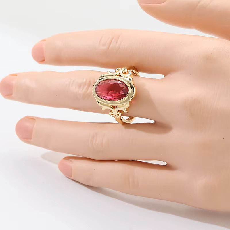 YoYo Ring, vergoldet, Rubin, Damen, Vintage - Bild 2