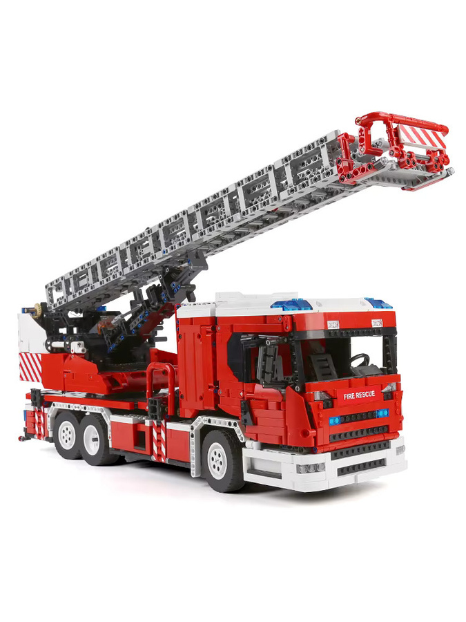 Mould King Technisches Auto, Ferngesteuertes Feuerwehrauto mit Leiter, Baustein-Set - Bild 7