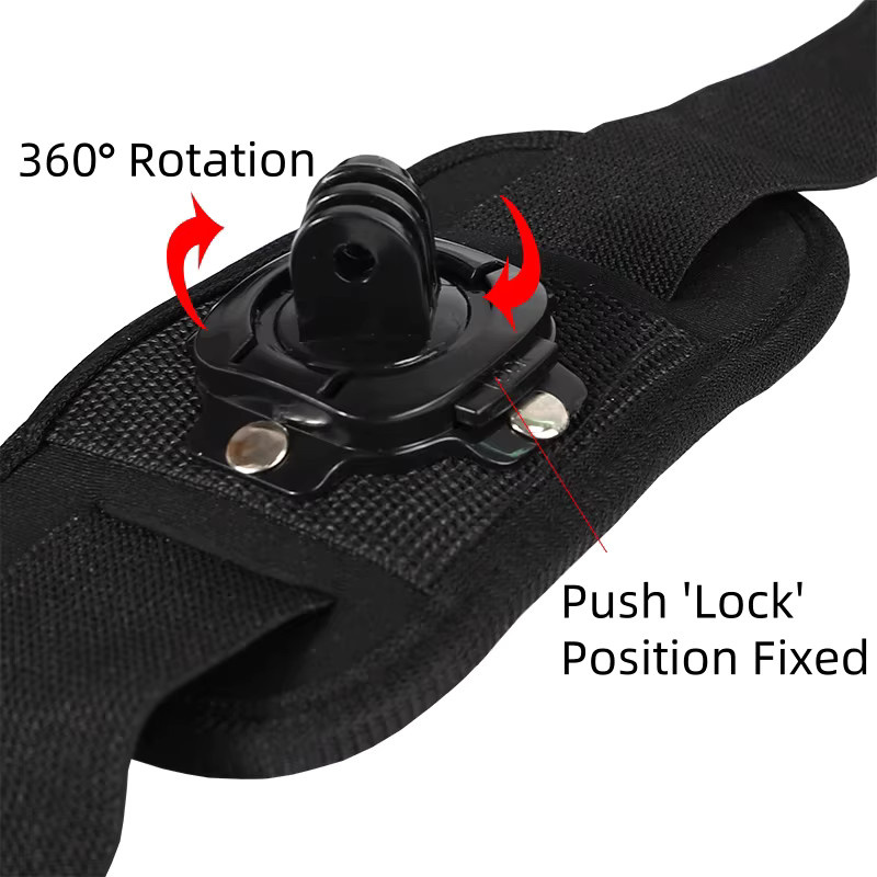 VeFly 360 Grad Rotations-Schultergurt Halterung und Brust Harness Adapter für GoPro Hero 13 12 11 10 9 8 7 und DJI Action 5 4 in Schwarz - Bild 2