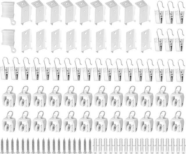 Zubehör-Set für flexible Decken-Vorhangschienen in Weiß inklusive Schrauben und Dübeln - Bild 1