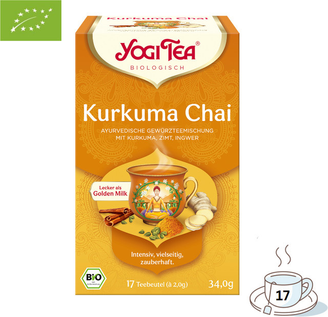 Yogi Tea Bio Tee Kurkuma Chai, Teebeutel, 17 Stück - Bild 1