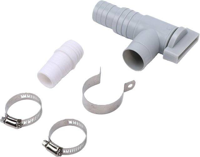 TOMTOP JMS Auslaufsicherer Abwasser-Ablasshahn für Abwassertanks in Grau, passend für 28mm und 32mm Schläuche - Bild 1