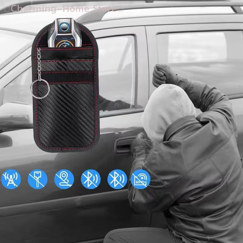 SHIDWJ Autoschlüssel Signal-Abschirmbox Faraday-Käfig zur RFID-Abschirmung für Fernbedienungen, Schwarz - Bild 3