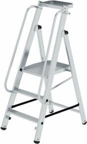 MUNK Günzburger Steigtechnik Plattformleiter aus Aluminium in Silber, Höhe: 150 cm - Bild 1