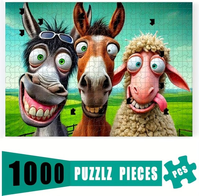 Educat Puzzlespiel mit Esel-Figuren, 1.000 Teile - Bild 1