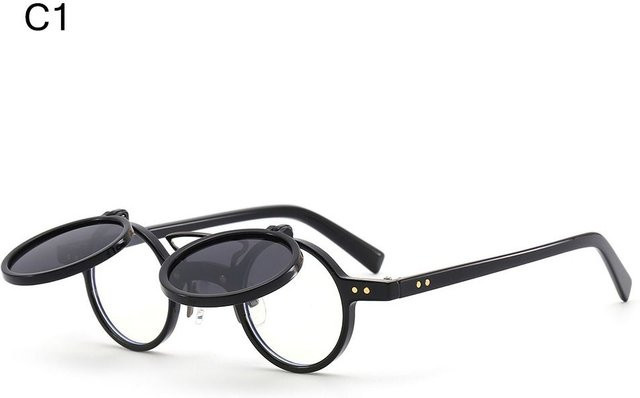 Yiran Health & Beauty Sonnenbrille, rund, Kunststoff, Vollrand, Damen, schwarz - Bild 1
