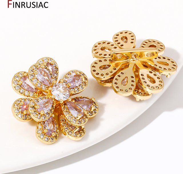 FINRUSIA Blumen-Trennstäbe, 18K vergoldetes Messing, 2-Loch-Perlen-Verbinder - Bild 1