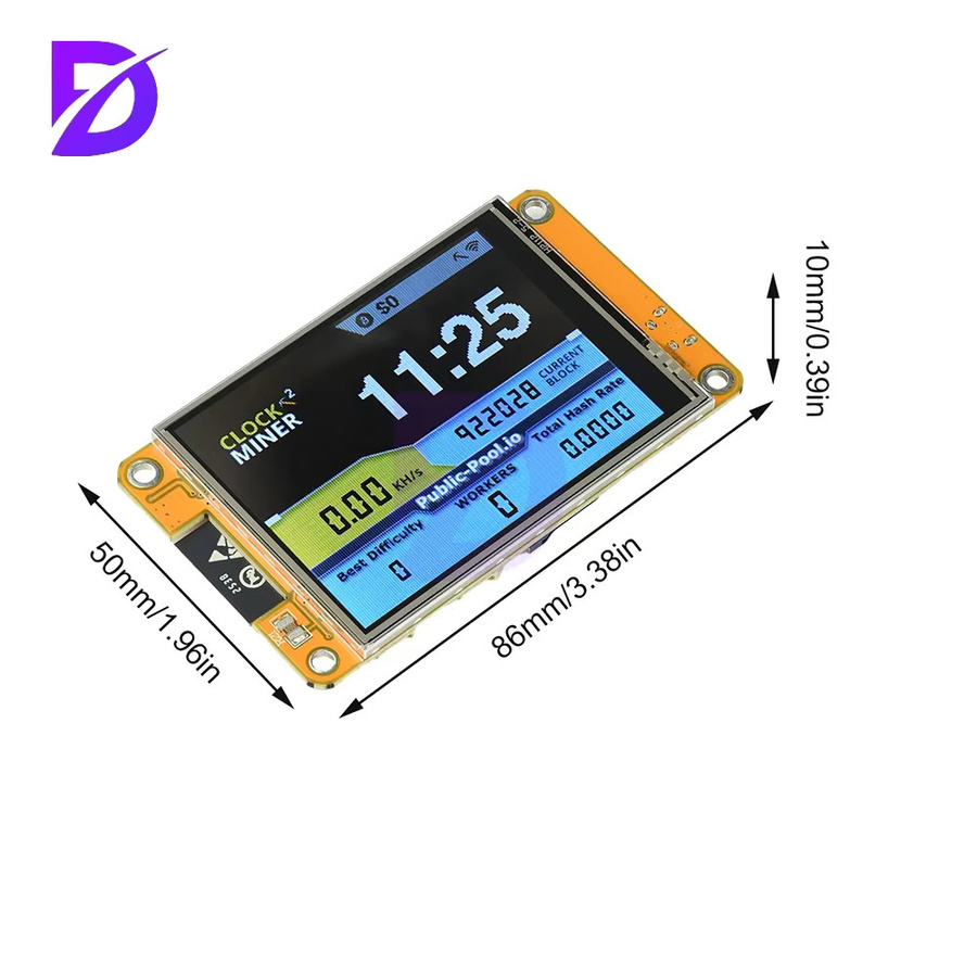 diymore ESP32-2432S028 Entwicklungsboard mit 2,8 Zoll OLED-Display und Micro-USB Anschluss - Bild 4