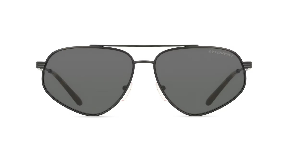 Armani EA2156 Sonnenbrille Pilot, Vollrand, Metall, Herren, schwarz, grau - Bild 1