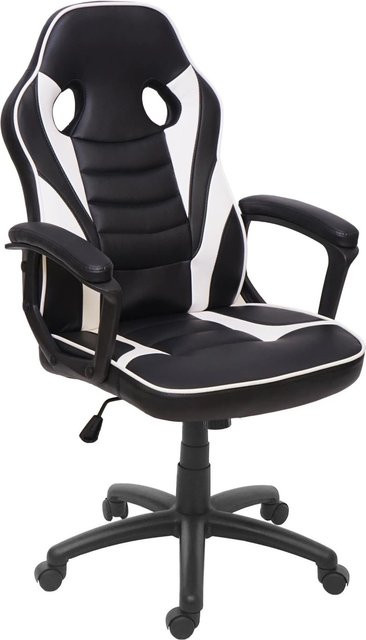Proregal Racing-Chair Gaming-Chair und Bürostuhl aus Kunstleder und Stoff, Schwarz/Weiß, H x B x T: 119 x 63 x 64 cm, Sitzhöhe: 44 cm - Bild 1