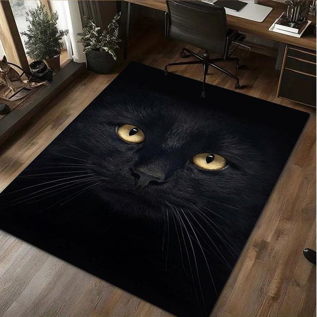 Dream Home Textiles Teppich mit Katzenmuster aus Polyester, rutschfest und waschbar, B/T: 60 x 40 cm - Bild 1