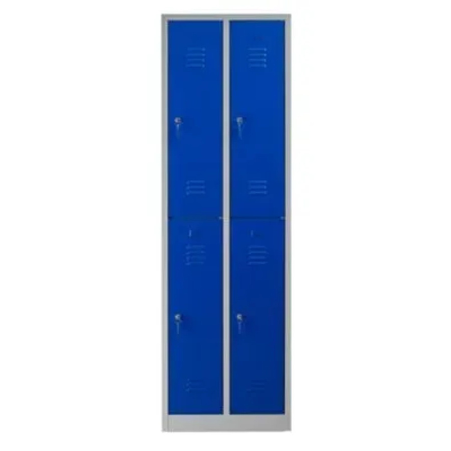 PROREGAL Garderobenspind Camel 4-Fächer aus Metall mit Zylinderschloss, Farbe: Grau-Blau, H x B x T: 195 x 60 x 50 cm - Bild 2