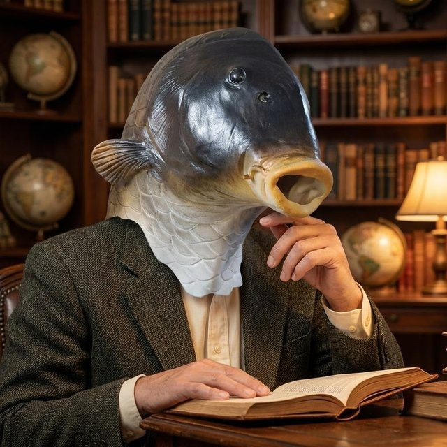patygr Grüne Fischkopfmaske, Tierkostüm Requisite, Gummi - Bild 1