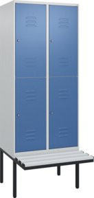 C+P Doppelstock-Spind Classic PLUS Sitzbank mit 2 Abteilen und Zylinderschloss, B/T/H: 212,0 x 80,0 x 81,5 cm - Bild 1