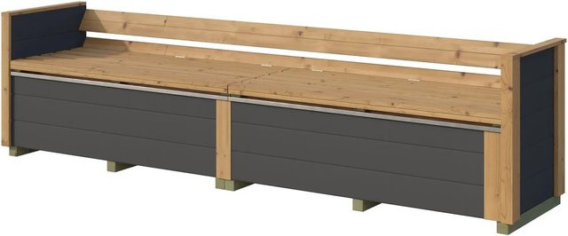 Weka Sitztruhe Killarney für den Garten in Anthrazit-Eiche, Breite: 235 cm - Bild 1