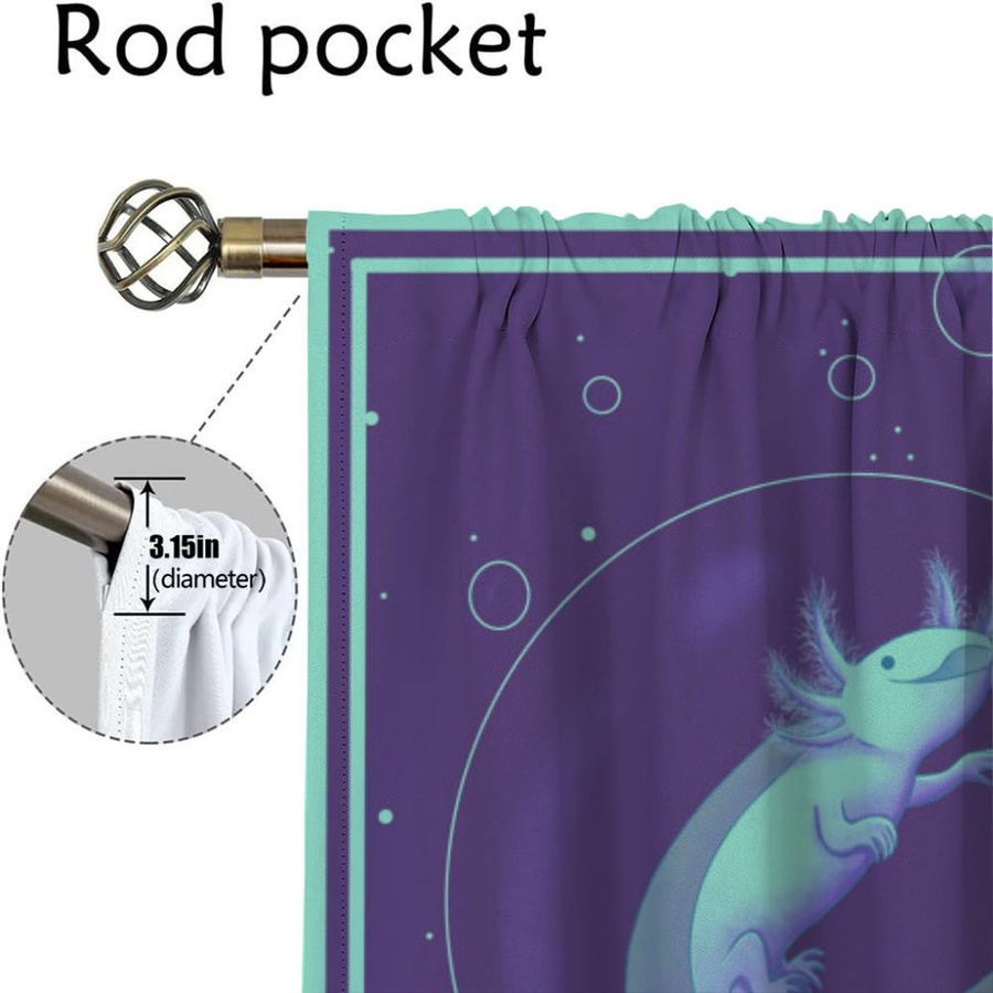 Axolotl Verdunkelungsvorhang Set aus 2 Paneelen für Zimmer und Küche, Breite: 50 cm, Höhe: 70 cm - Bild 1