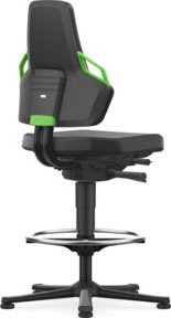Bimos Arbeitsdrehstuhl Nexxit Skintec in Grün mit Fußring und Sitzhöhenverstellung 570-820 mm - Bild 1