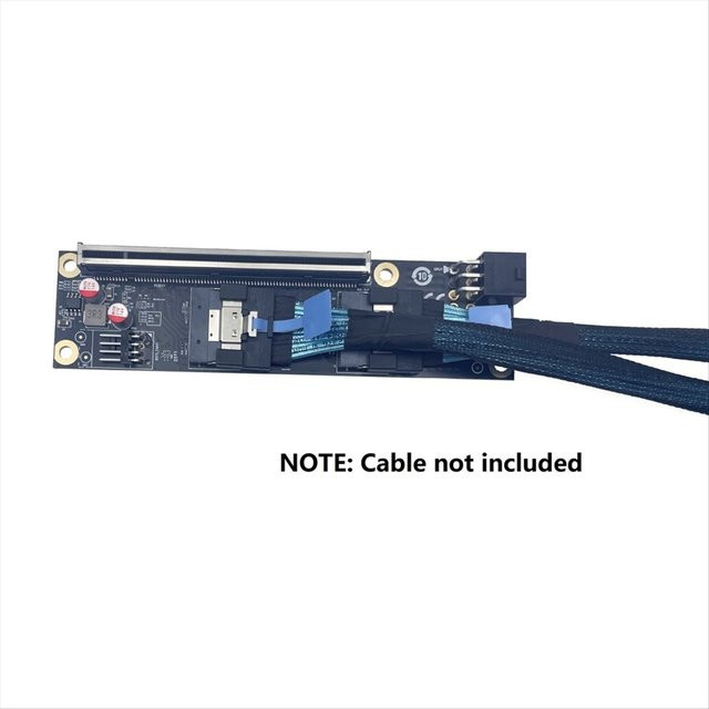 A10I 2-Port PCI-E 4.0 x16 auf SlimSAS SFF-8654 Adapterkarte GEN4 SFF-8654-8i Riser-Karte für Grafikkarte GPU in Schwarz - Bild 1