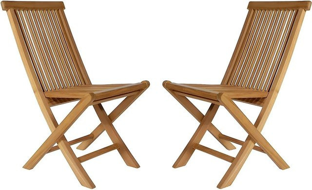 Gartenstuhl Byblos von Vente-unique aus Teakholz in Naturfarben Hell, Breite: 46,6 cm - Bild 1
