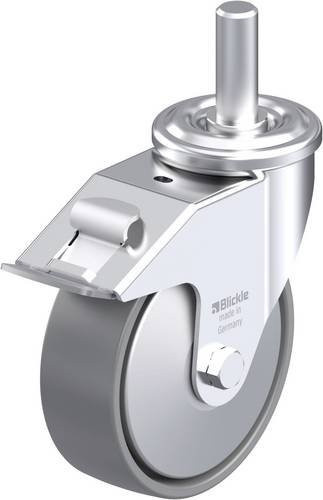 Blickle Stahlblech-Lenkrolle LEZ-PO 150G-22-FI-ELS-FA in Silber, Rad-Durchmesser: 150 mm, Tragfähigkeit: 300 kg - Bild 1