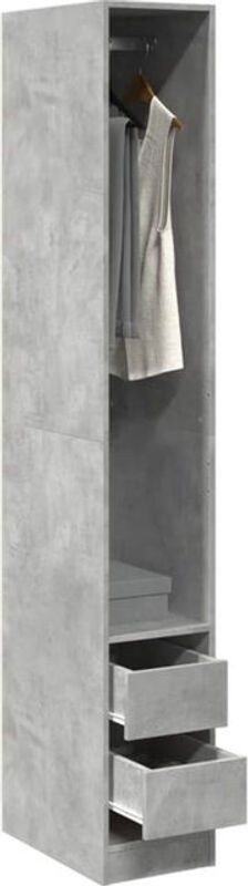 Vidaxl Kleiderschrank in Grau aus Holzwerkstoff, modern und minimalistisch, B/T/H: 30 x 50 x 200 cm - Bild 1