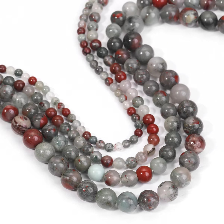 SANSWL Afrikanische Blut Jade Spacer Perlen, Unisex - Bild 3