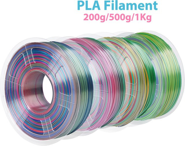 3D Maliang PLA Seide Regenbogen Filament 1,75mm Multicolour für FDM 3D-Drucker, 4 x 250g - Bild 1