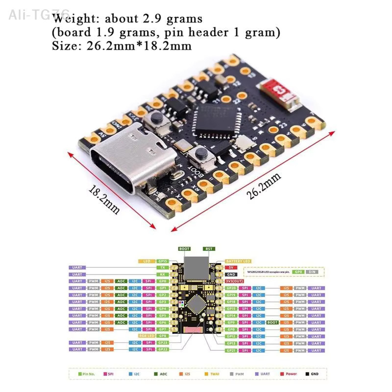 ESP32-C6 SuperMini Entwicklungsboard Mikrocontroller Programmierlern-Controller Core Board - Bild 2
