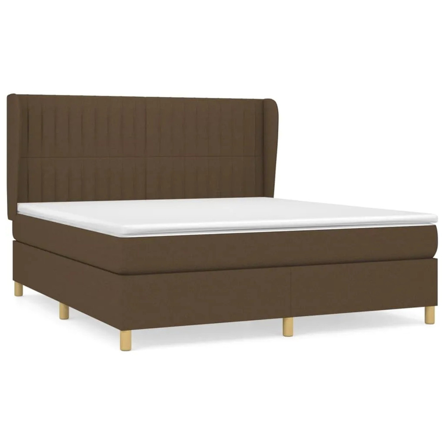 vidaXL Boxspringbett mit Matratze Dunkelbraun aus Stoff und Lärchenholz B/T/H: 180 x 200 cm - Bild 2