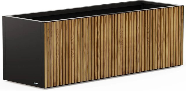 Herstera Garden Pflanzkübel Deco Planter L Schwarz/Natur B: 50 cm, T: 50 cm, H: 150 cm - Bild 2