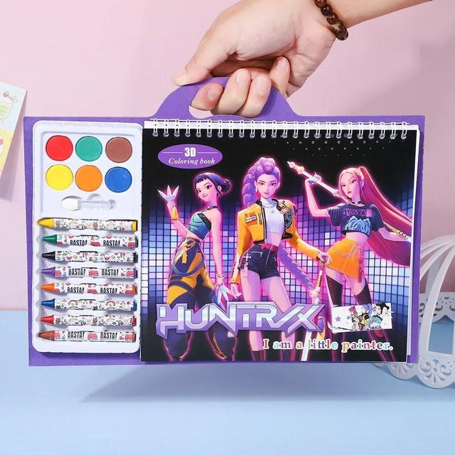 KPOP Dämonenjäger Malbuch für Kinder mit Anime-Strichzeichnungen in Mehrfarbig - Bild 1