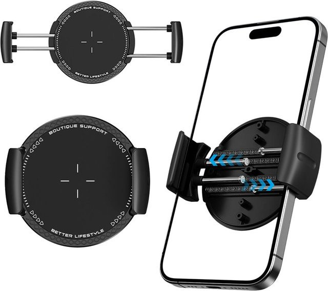 Magnetischer Autotelefonhalter mit automatischer Anziehung und Clip-Halterung in Schwarz - Bild 1