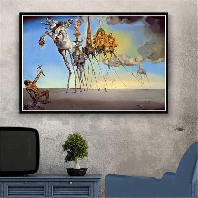 Salvador Dali Surrealismus Wandkunst Leinwandmalerei Lisa Gallery, Grau/Weiß, Breite: 40 cm, Höhe: 60 cm - Bild 1