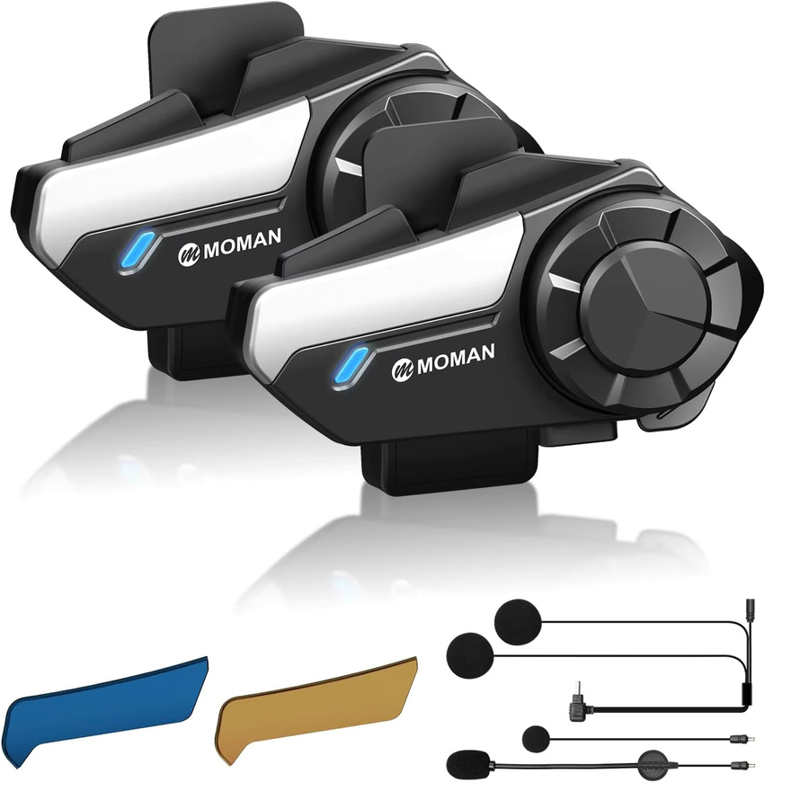 Moman Motorrad-Intercom-System H2S Bluetooth Helm-Headset mit Musikfreigabe in Schwarz - Bild 6