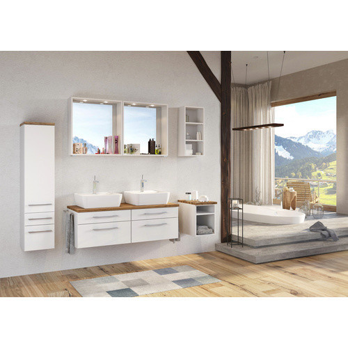 HELD MÖBEL Unterbecken-Set Davos in Weiss, modern und matt, B/H/T: 120 x 200 x 47 cm - Bild 3