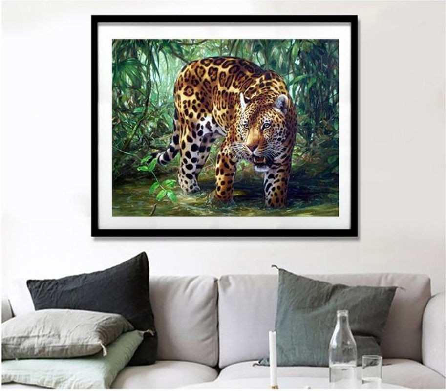 FIYO Diamond Painting Set 5D DIY Mosaik mit Tierprint in Mehrfarbig, B/H: 30 x 20 cm - Bild 1