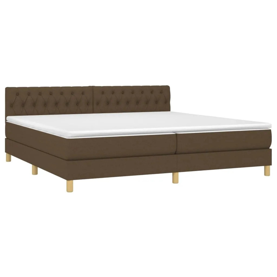 vidaXL Boxspringbett Hybrid mit Matratze und LED-Unterbettbeleuchtung in Dunkelbraun, B/T: 200 x 200 cm - Bild 2