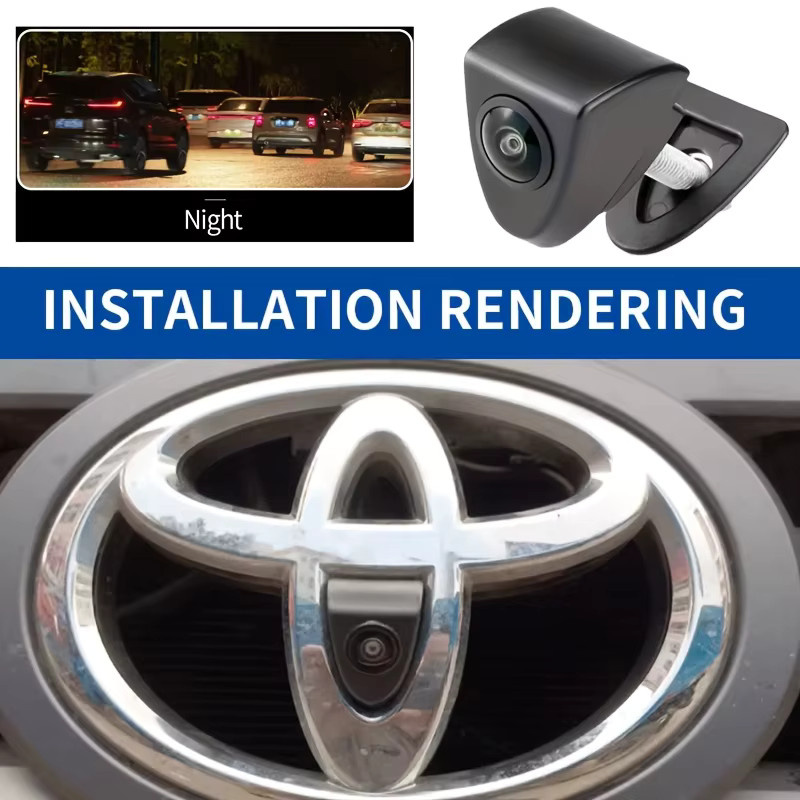 QueenDer Frontkamera für Toyota Camry, Aurion, Avalon, Aygo-X, Corolla, Auris und Etios in Schwarz - Bild 4