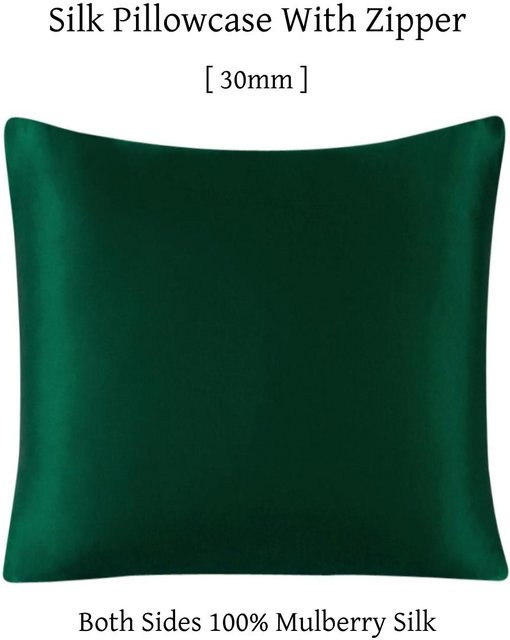 JMG Clothing Seidenkissenbezug aus 100% Seide mit verdecktem Reißverschluss, Grün, B/B: 45 x 45 cm - Bild 1